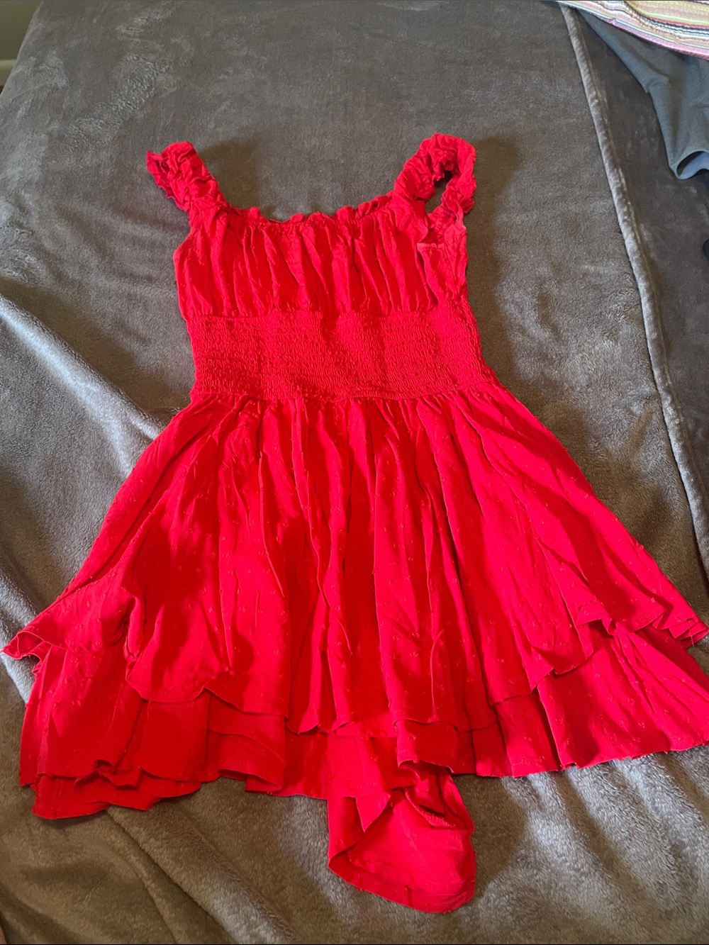 Urban outfitters Red Ruffled Romper Dress - Women's Jumpsuit - Picture 5 of 7